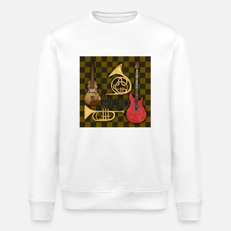 Musical instruments - Stanley/Stella ROLLER Unisex Organic Sweatshirt - white