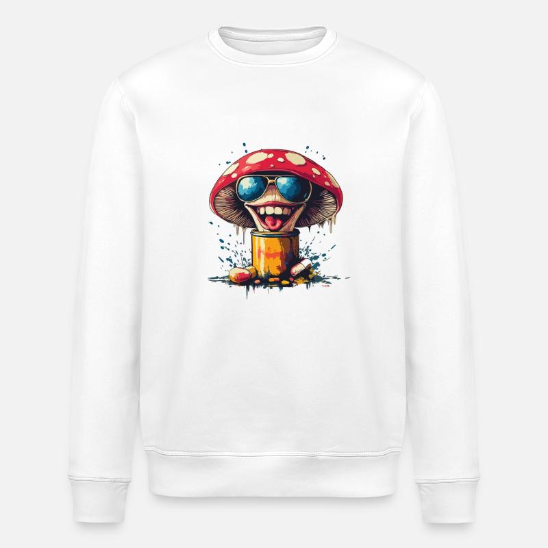 Psychedelica Glibberpilz - Stanley/Stella Unisex Bio-Sweatshirt ROLLER - Weiß