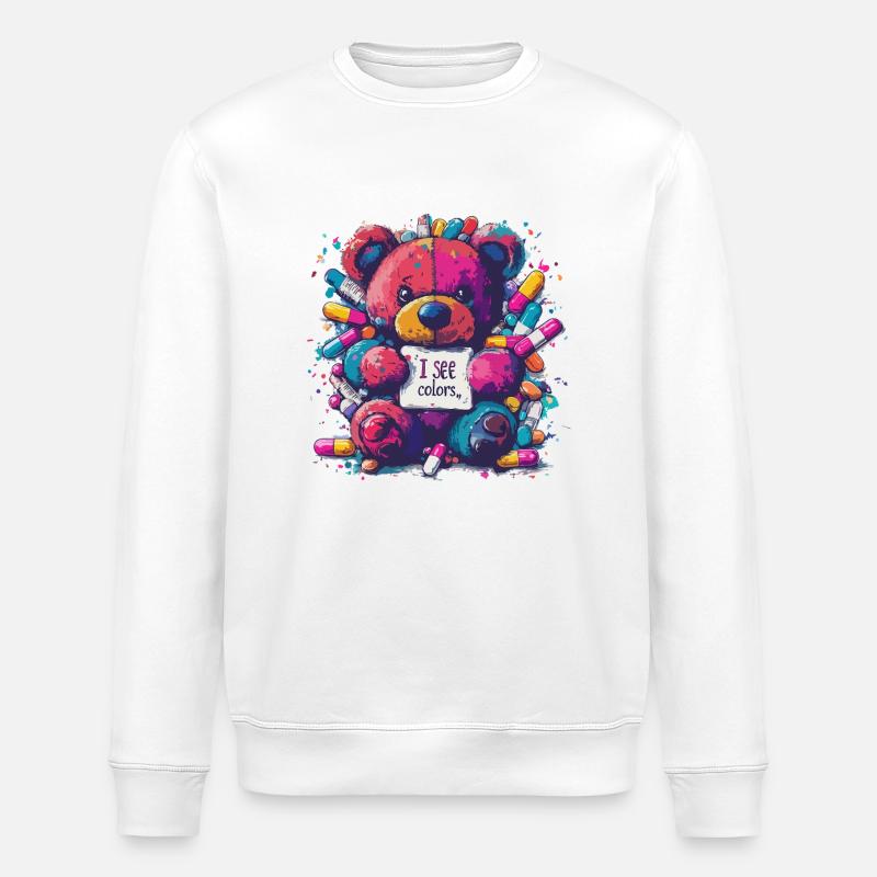 Visionärbär - Stanley/Stella Unisex Bio-Sweatshirt ROLLER - Weiß