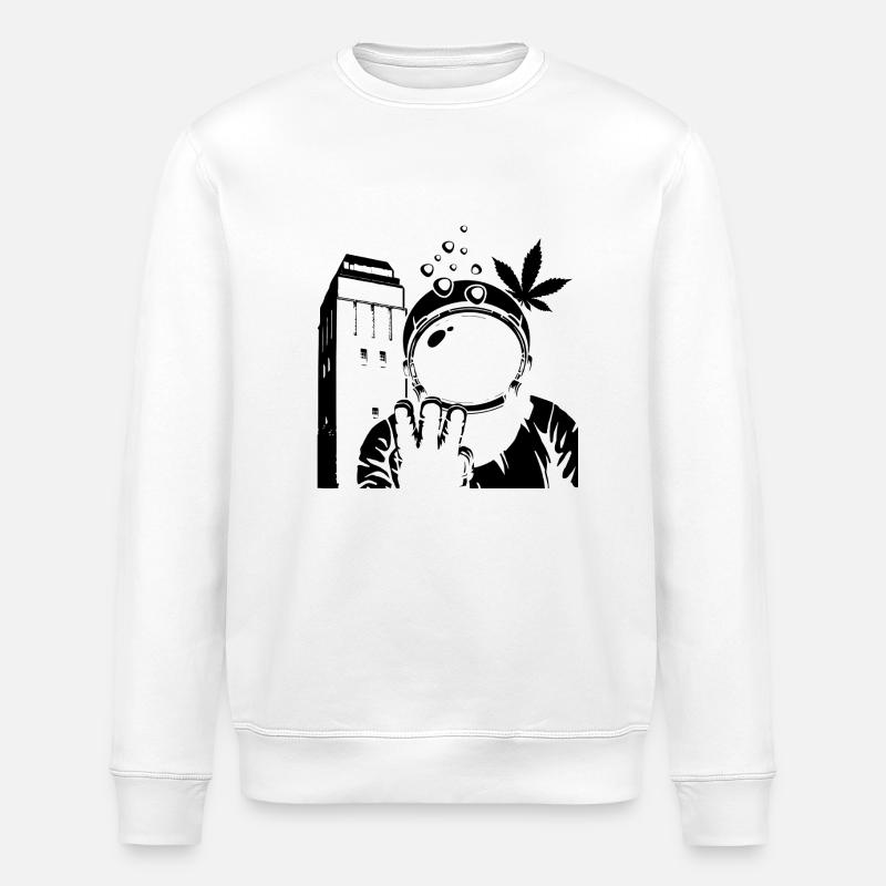 Astronaut Wasserturm Delmenhorst Transparent - Stanley/Stella Unisex Bio-Sweatshirt ROLLER - Weiß
