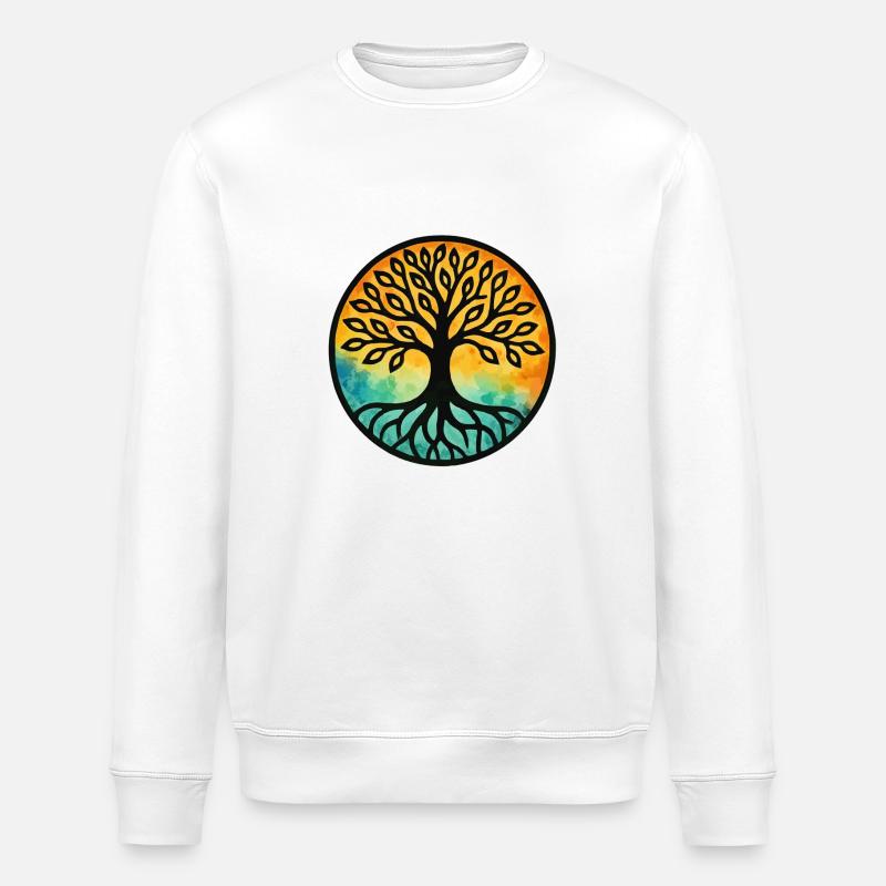 baum des lebens - Stanley/Stella Unisex Bio-Sweatshirt ROLLER - Weiß