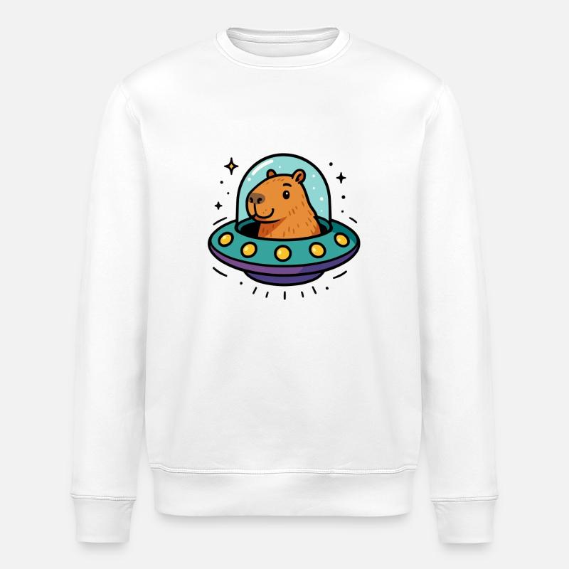 capybara ufo - Stanley/Stella Unisex Bio-Sweatshirt ROLLER - Weiß