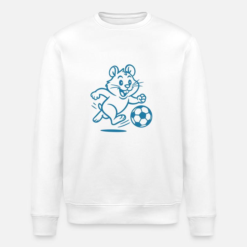Fussballspielender Tore-Hamster - Stanley/Stella Unisex Bio-Sweatshirt ROLLER - Weiß
