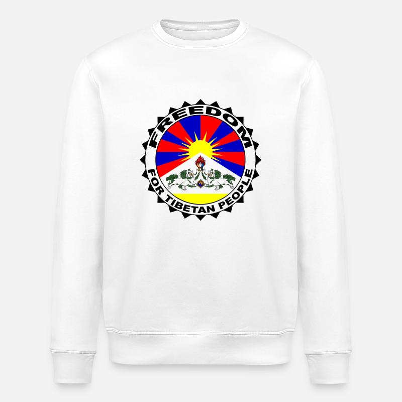Free Tibet - Stanley/Stella Unisex Bio-Sweatshirt ROLLER - Weiß