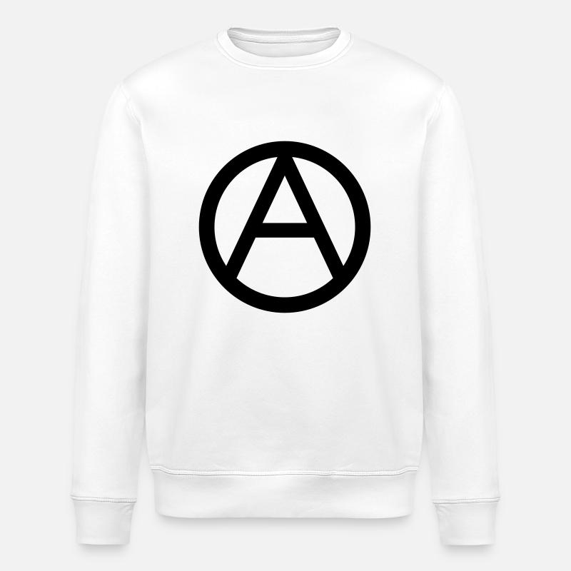 Anarchy symbol - Stanley/Stella ROLLER Unisex Organic Sweatshirt - white