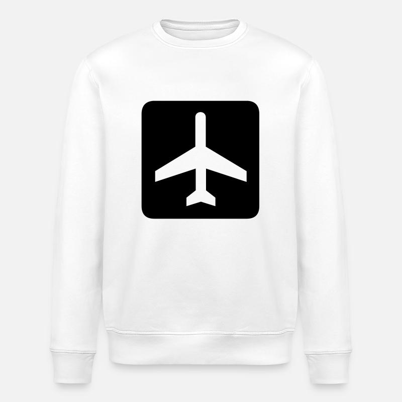 avion,aéroport,piste aéroport,Panneau de - Sweat bio ROLLER Stanley/Stella Unisexe - blanc