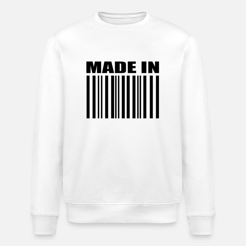 Code-barre - Sweat bio ROLLER Stanley/Stella Unisexe - blanc