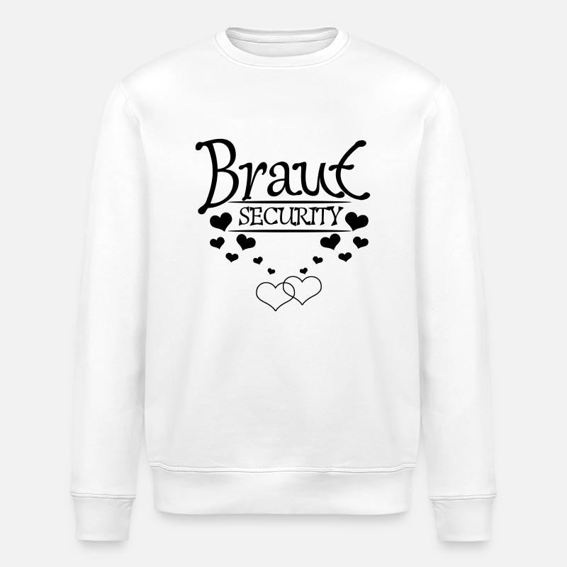 Braut Security mit Herzchen - Stanley/Stella Unisex Bio-Sweatshirt ROLLER - Weiß