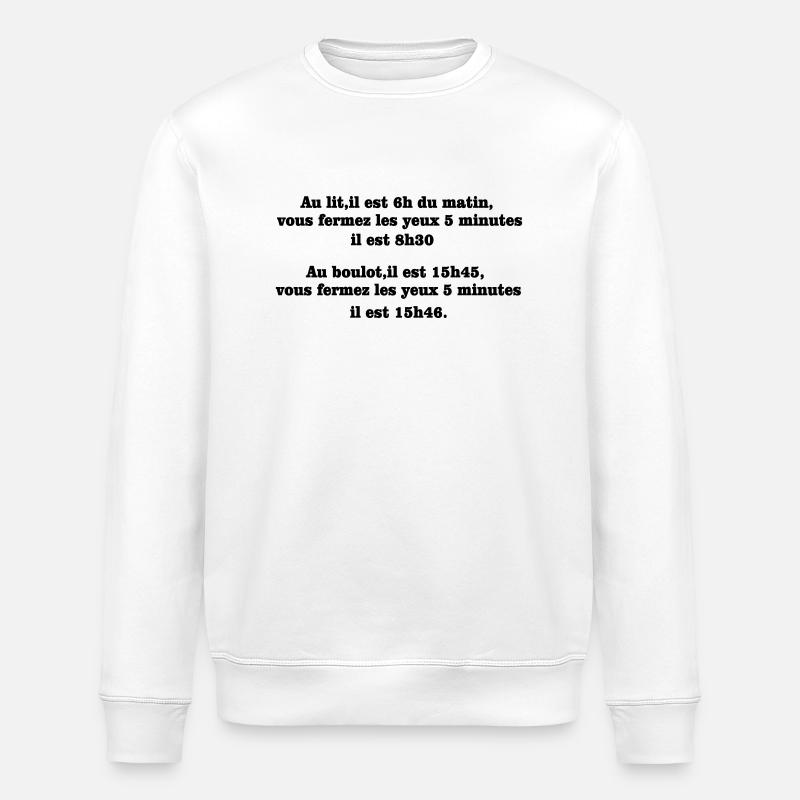 phrase d'humour - Sweat bio ROLLER Stanley/Stella Unisexe - blanc