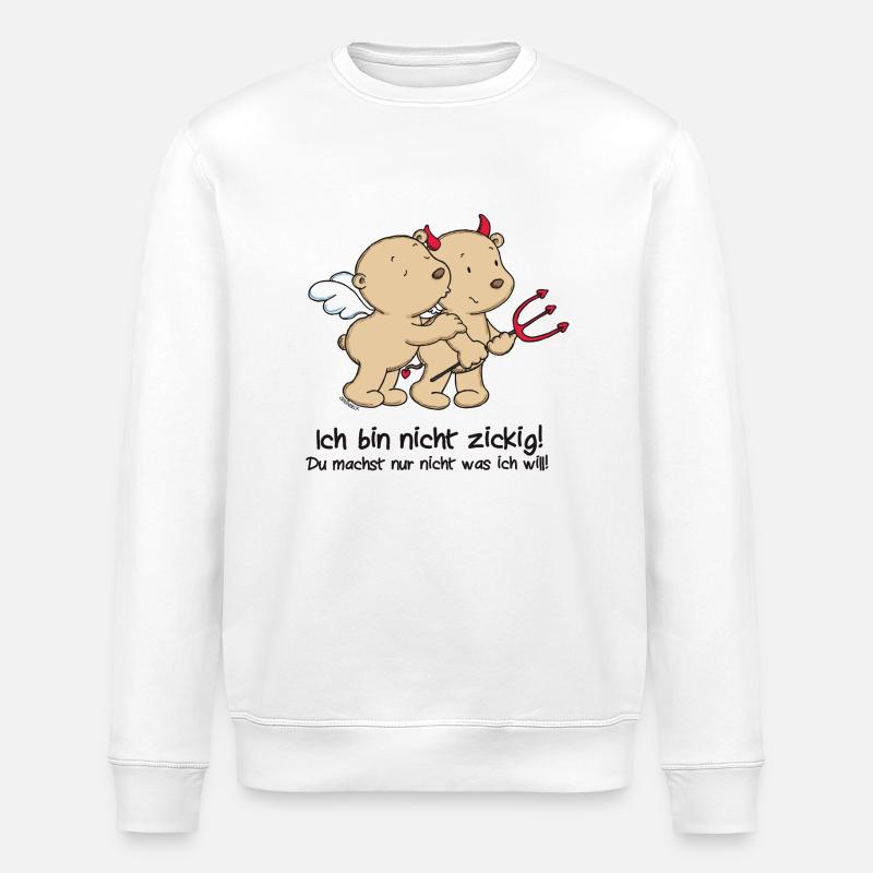 Engel_Teufel _schwarz - Stanley/Stella Unisex Bio-Sweatshirt ROLLER - Weiß