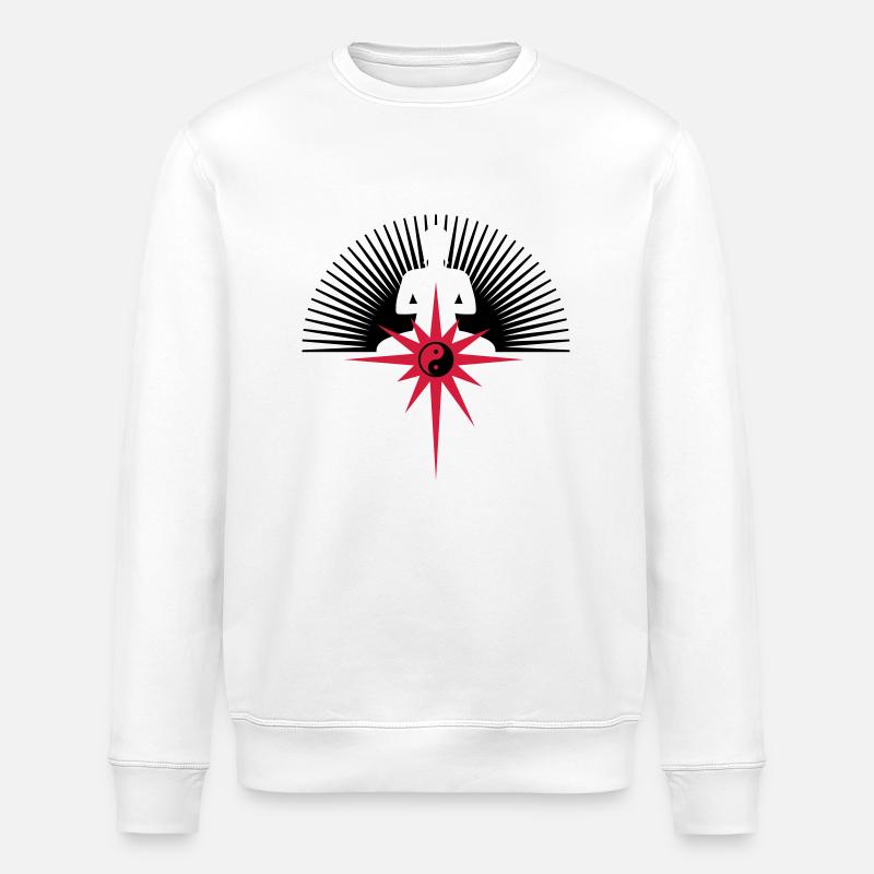BUDDHA Stern - Stanley/Stella Unisex Bio-Sweatshirt ROLLER - Weiß