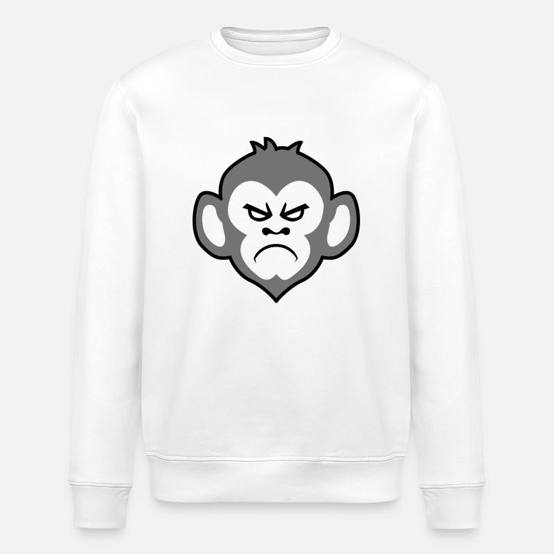 Grumpy Monkey - Stanley/Stella Unisex Bio-Sweatshirt ROLLER - Weiß
