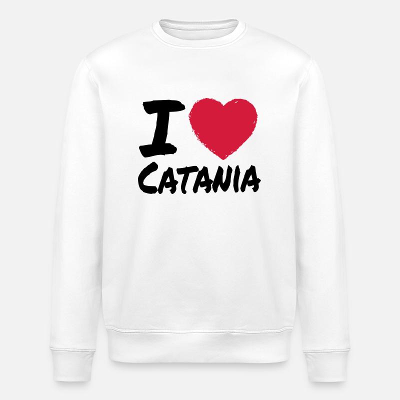 I Love Catania - Stanley/Stella Unisex Bio-Sweatshirt ROLLER - Weiß
