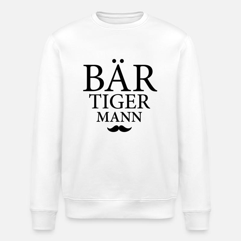 Bär-Tiger-Mann - Stanley/Stella Unisex Bio-Sweatshirt ROLLER - Weiß