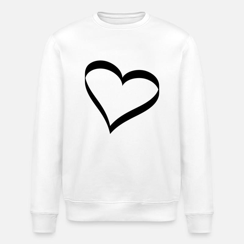 heart - Stanley/Stella ROLLER Unisex Organic Sweatshirt - white