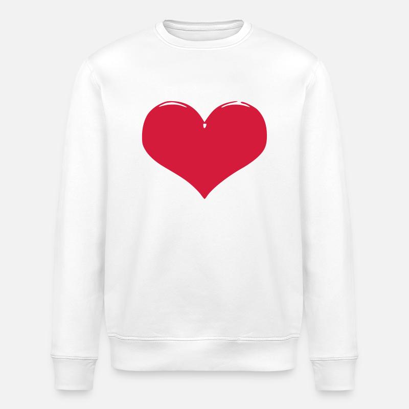 Herz rot - Stanley/Stella Unisex Bio-Sweatshirt ROLLER - Weiß