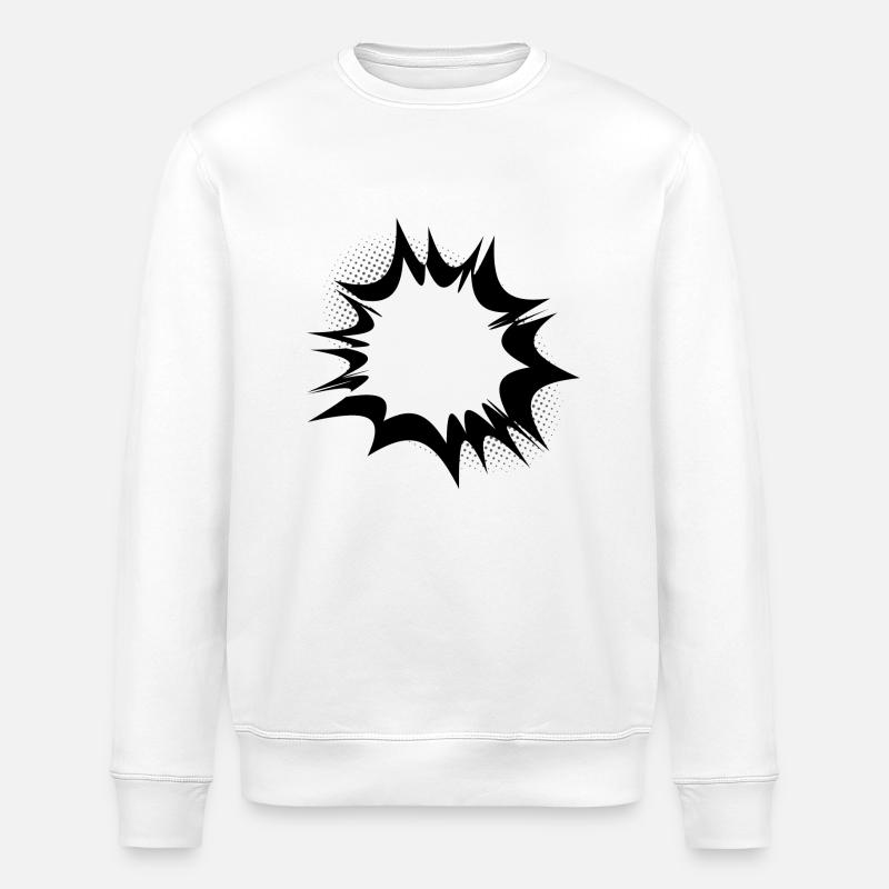 Comic speech bubble explosion - Stanley/Stella ROLLER Unisex Organic Sweatshirt - white