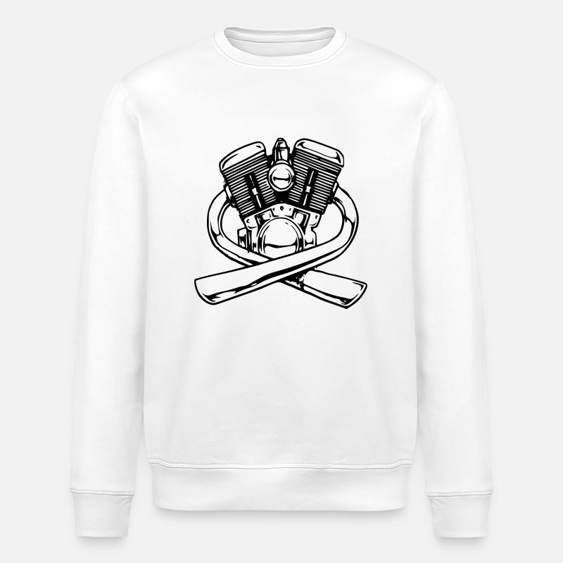 motorcycles - Stanley/Stella ROLLER Unisex Organic Sweatshirt - white