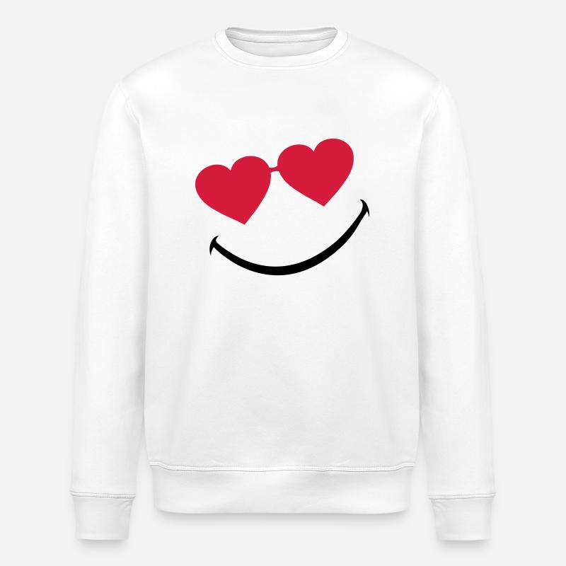 smileface_5 - Stanley/Stella ROLLER Unisex Organic Sweatshirt - white