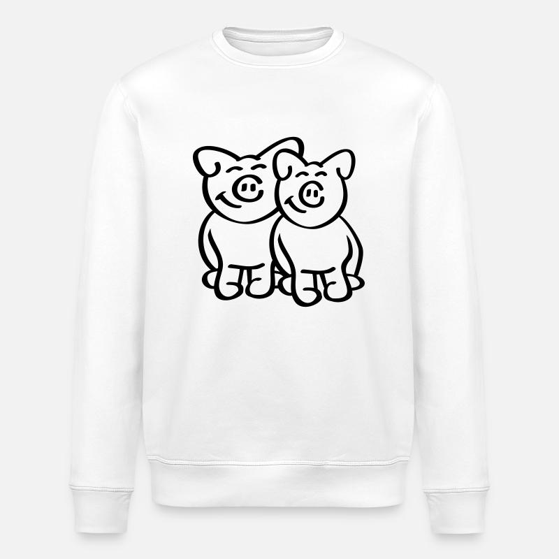Cute Pigs - Stanley/Stella Unisex Bio-Sweatshirt ROLLER - Weiß