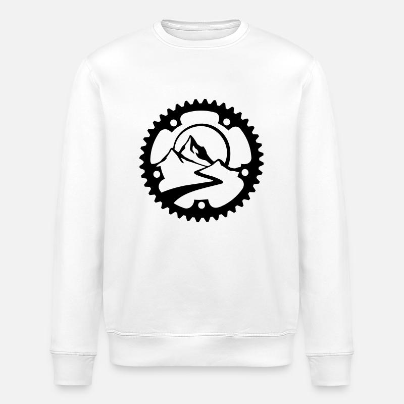 fahrradkranz_mit_landschaft - Stanley/Stella Unisex Bio-Sweatshirt ROLLER - Weiß