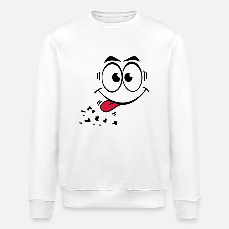 Gesicht Zunge 1 - Stanley/Stella Unisex Bio-Sweatshirt ROLLER - Weiß
