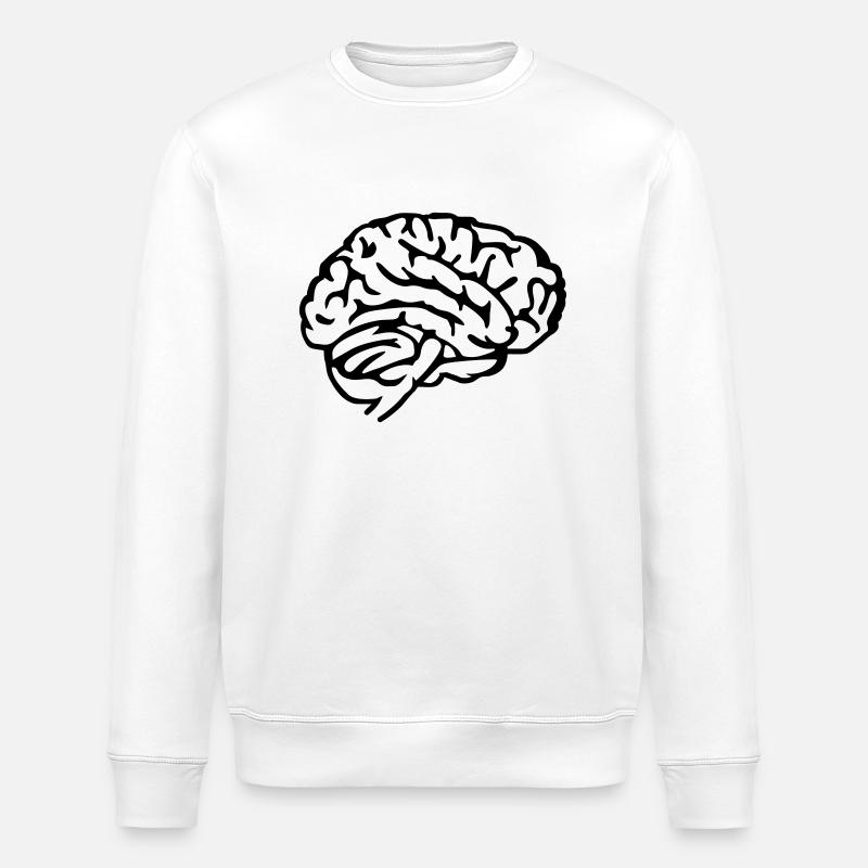 Brain - Stanley/Stella ROLLER Unisex Organic Sweatshirt - white