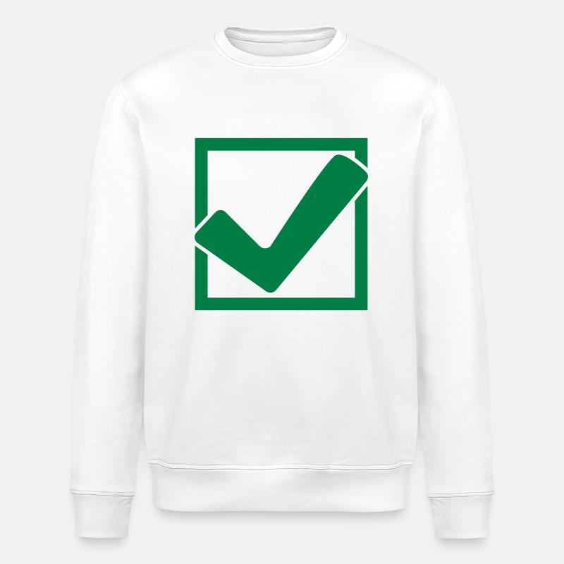 Crochet rectangulaire logo - Sweat bio ROLLER Stanley/Stella Unisexe - blanc