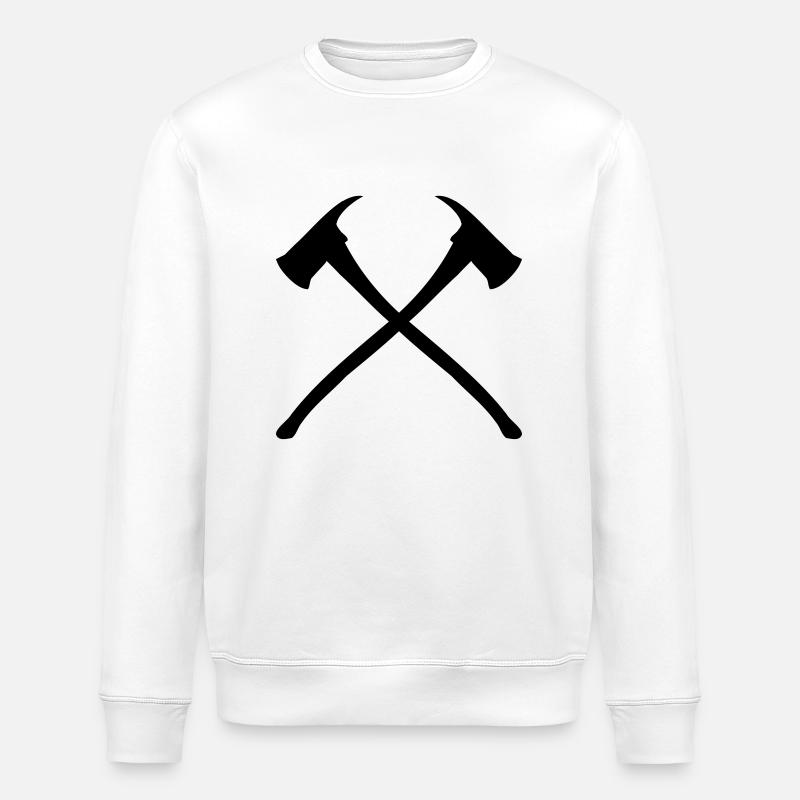 2 Feuerwehr Äxte - Stanley/Stella Unisex Bio-Sweatshirt ROLLER - Weiß