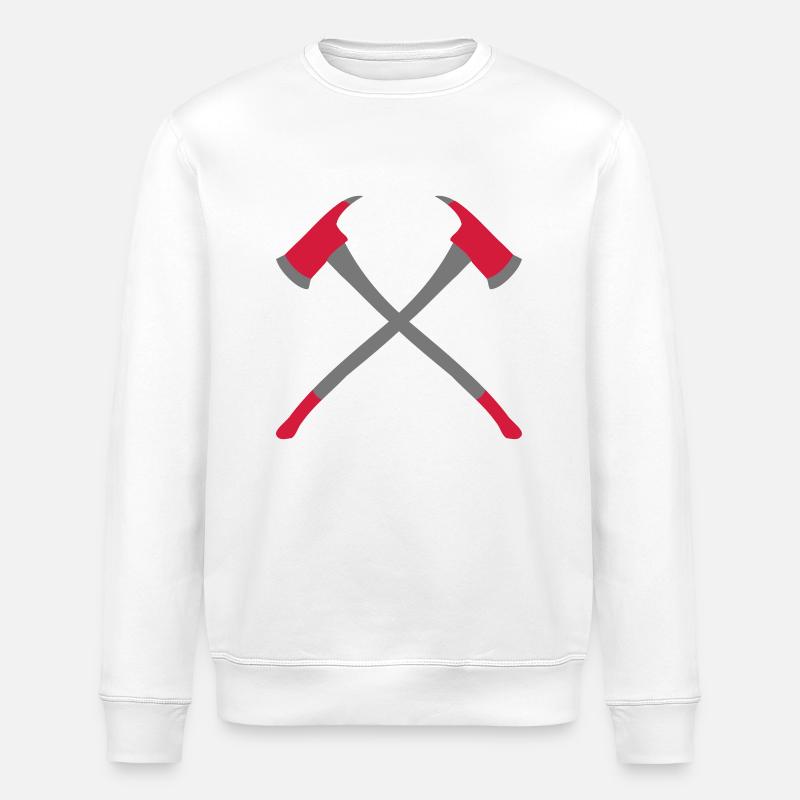 2 fire axes - Stanley/Stella ROLLER Unisex Organic Sweatshirt - white