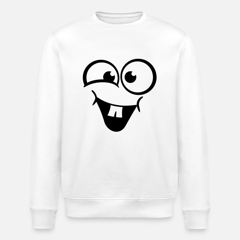 Rire joyeux visage mignon - Sweat bio ROLLER Stanley/Stella Unisexe - blanc
