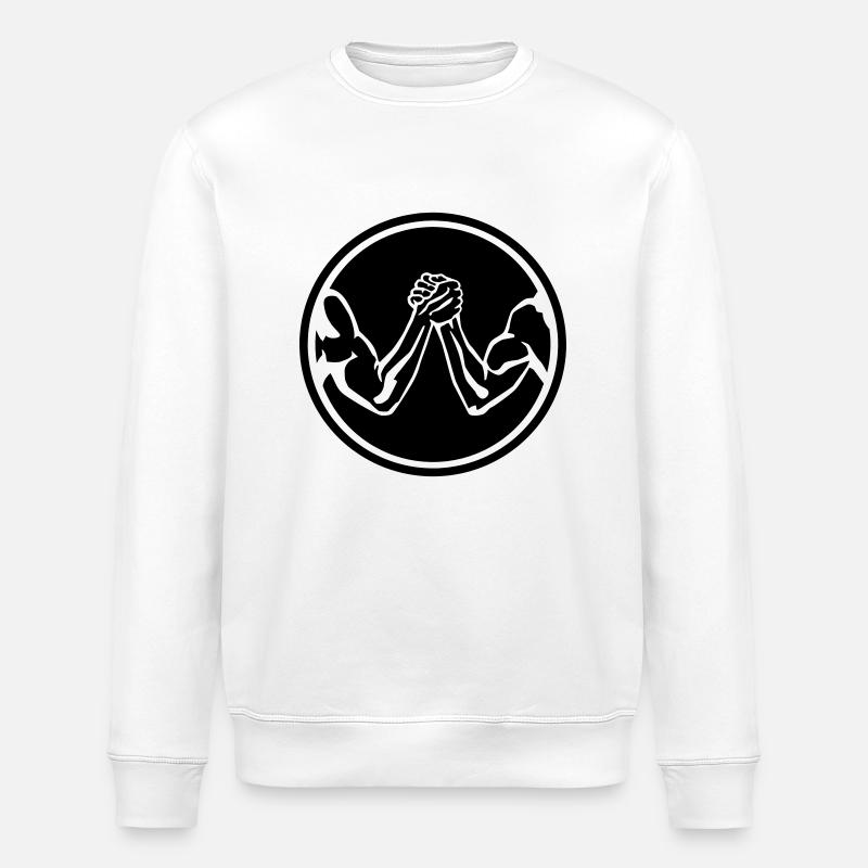 Arm wrestling - Stanley/Stella ROLLER Unisex Organic Sweatshirt - white