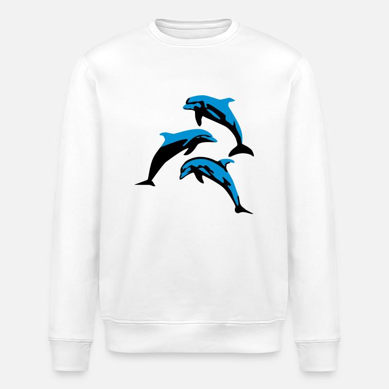Dolphins - dauphins - Sweat bio ROLLER Stanley/Stella Unisexe - blanc