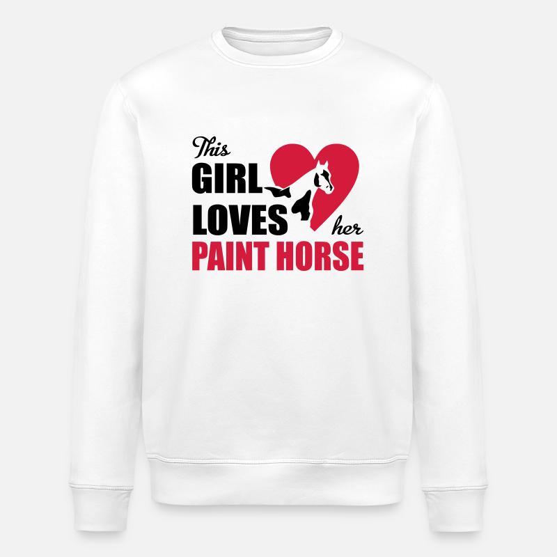 Cheval de peinture - Sweat bio ROLLER Stanley/Stella Unisexe - blanc
