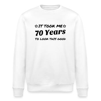 70 / anniversaire / Sport / Fête / soixante dix - Sweat bio ROLLER Stanley/Stella Unisexe - blanc - Devant - Nik (191cm)