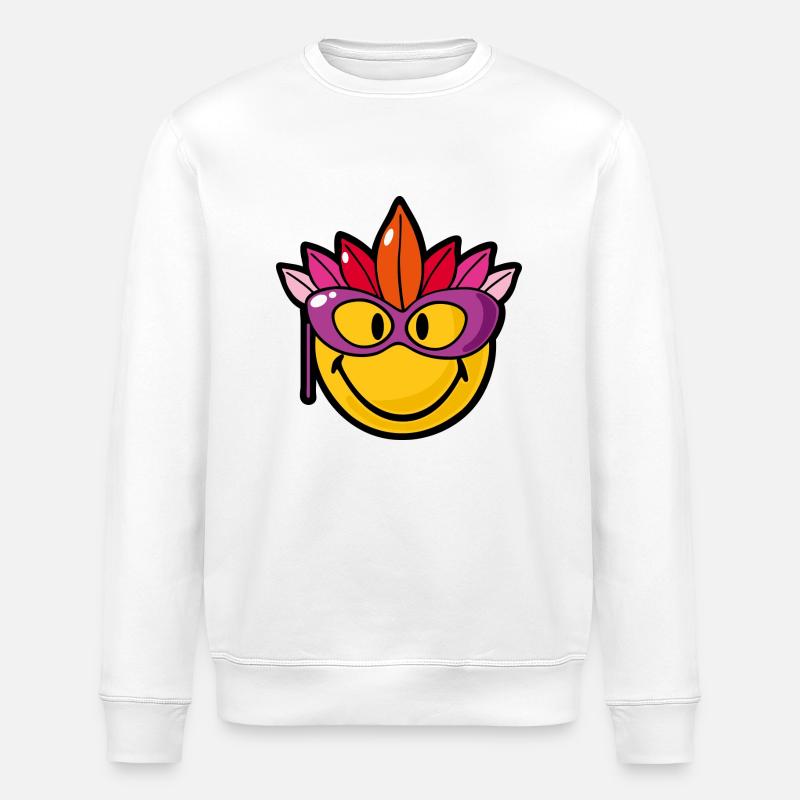 Smiley Mardi Gras - Sweat bio ROLLER Stanley/Stella Unisexe - blanc