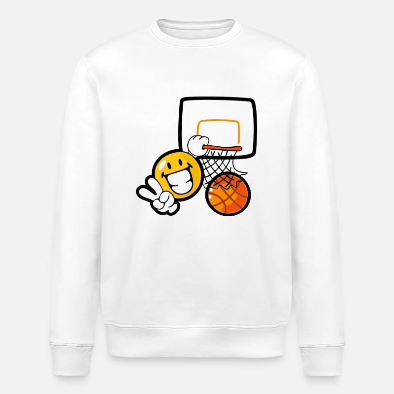 Smiley Basketball - Stanley/Stella Unisex Bio-Sweatshirt ROLLER - Weiß