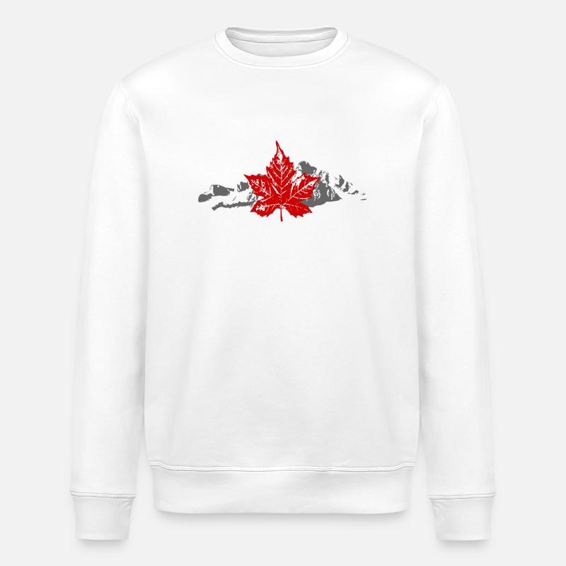 Canada - Maple Leaf & Mountain - Stanley/Stella Unisex Bio-Sweatshirt ROLLER - Weiß