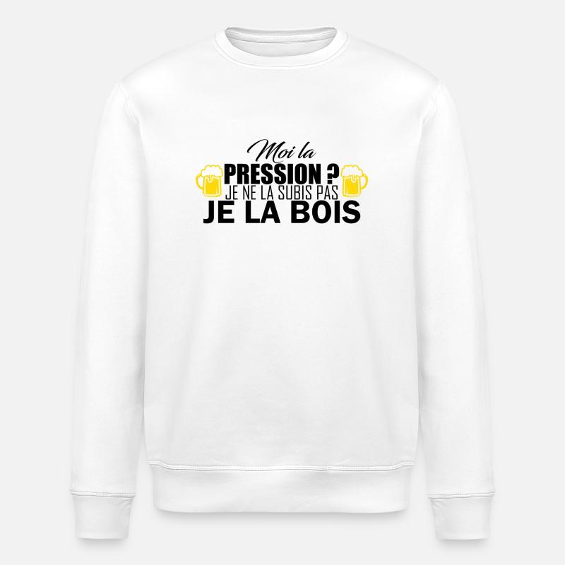 moi la pression - Stanley/Stella ROLLER Unisex Organic Sweatshirt - white