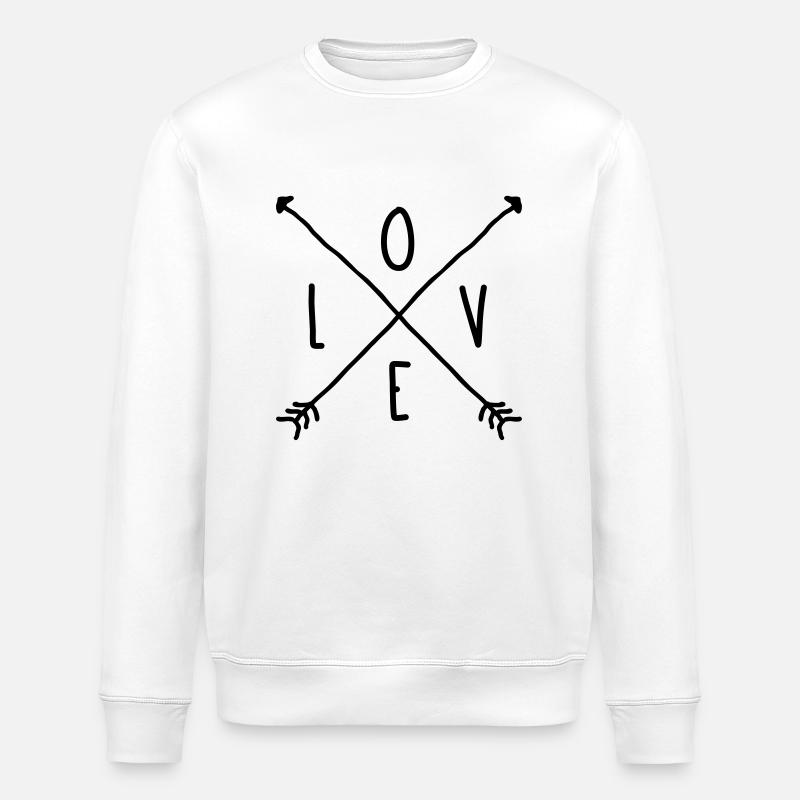 LOVE X ARROWS - Stanley/Stella Unisex Bio-Sweatshirt ROLLER - Weiß