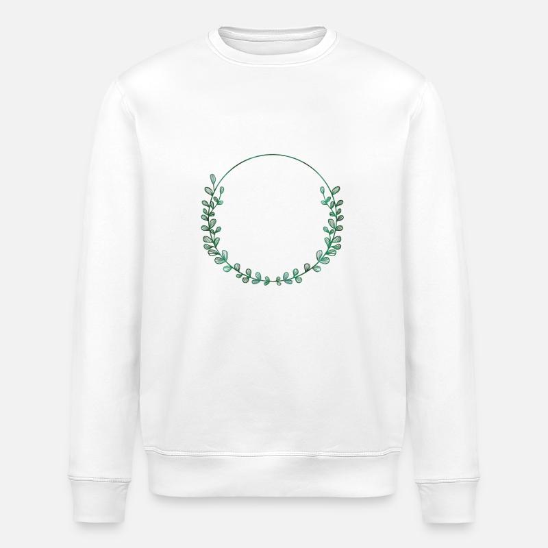 simpel_green_wreath - Stanley/Stella Unisex Bio-Sweatshirt ROLLER - Weiß