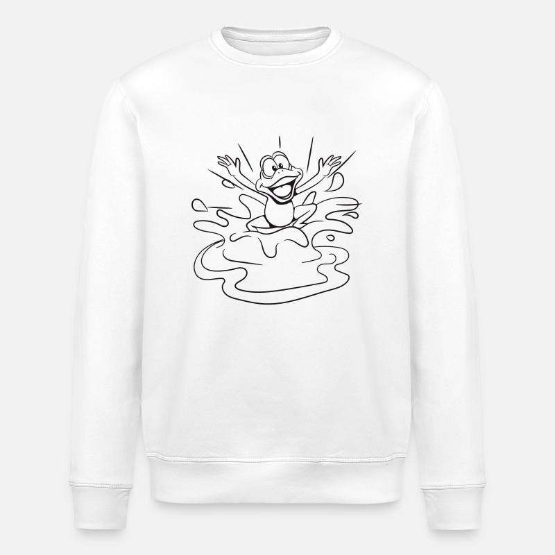 Frosch Wasser Teich - Stanley/Stella Unisex Bio-Sweatshirt ROLLER - Weiß