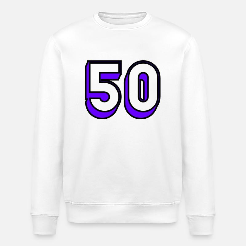 50. HAPPY BIRTHDAY. JOYEUX ANNIVERSAIRE - Sweat bio ROLLER Stanley/Stella Unisexe - blanc