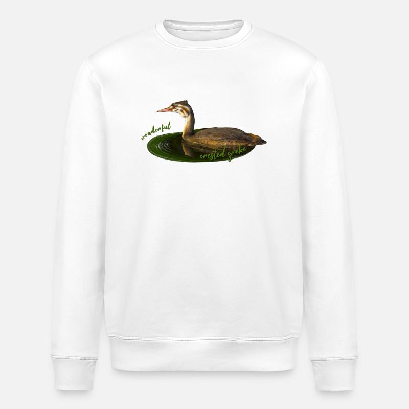 Great crested grebe - Stanley/Stella ROLLER Unisex Organic Sweatshirt - white