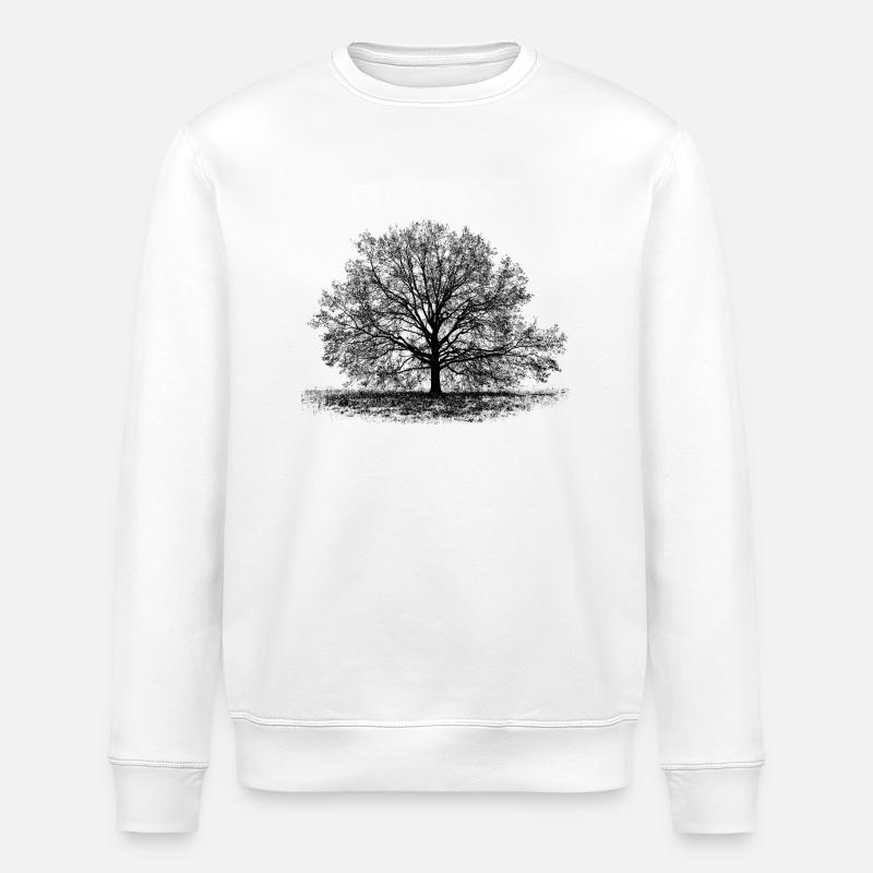 Tree in black - Stanley/Stella ROLLER Unisex Organic Sweatshirt - white