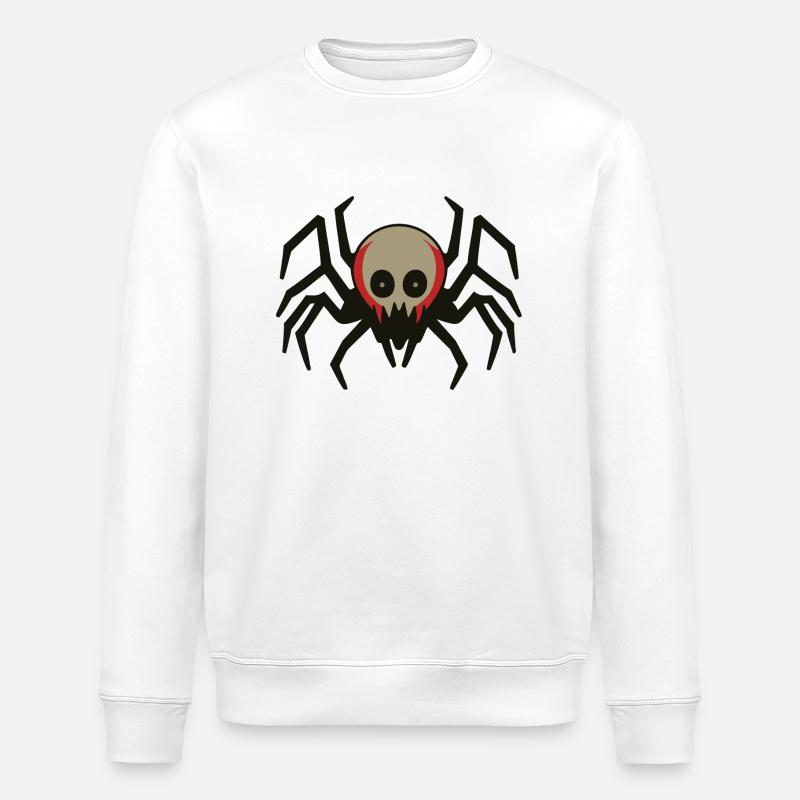 Skeletal Spider: Spooky Halloween Creature - Stanley/Stella ROLLER Unisex Organic Sweatshirt - white