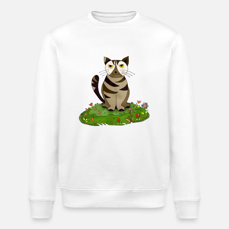 Chat - Sweat bio ROLLER Stanley/Stella Unisexe - blanc
