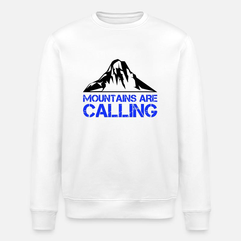 Mountains Mountains - Stanley/Stella ROLLER Unisex Organic Sweatshirt - white
