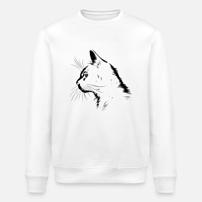 Katze, katzenmotiv - Stanley/Stella Unisex Bio-Sweatshirt ROLLER - Weiß
