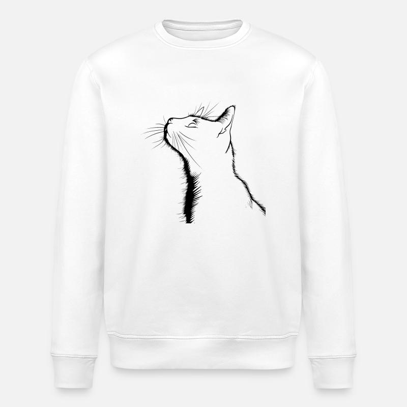 Chat, Motif De Chat - Sweat bio ROLLER Stanley/Stella Unisexe - blanc